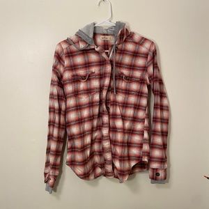 Hollister hooded flannel size small